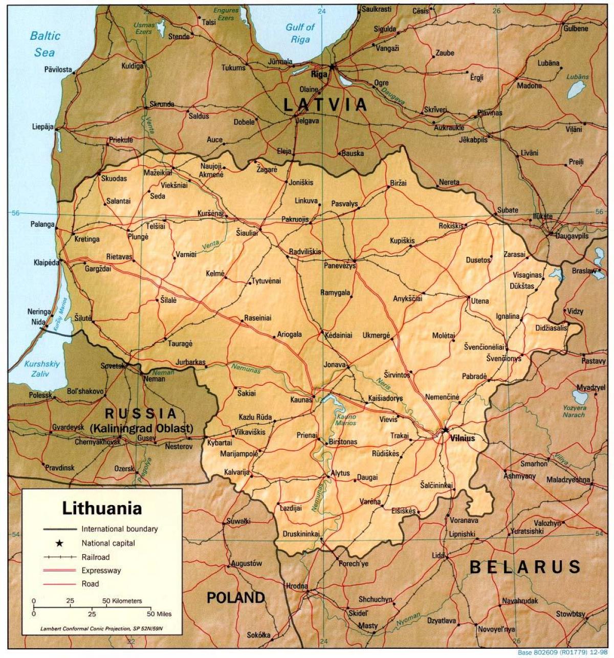 Karte Lietuva 1900