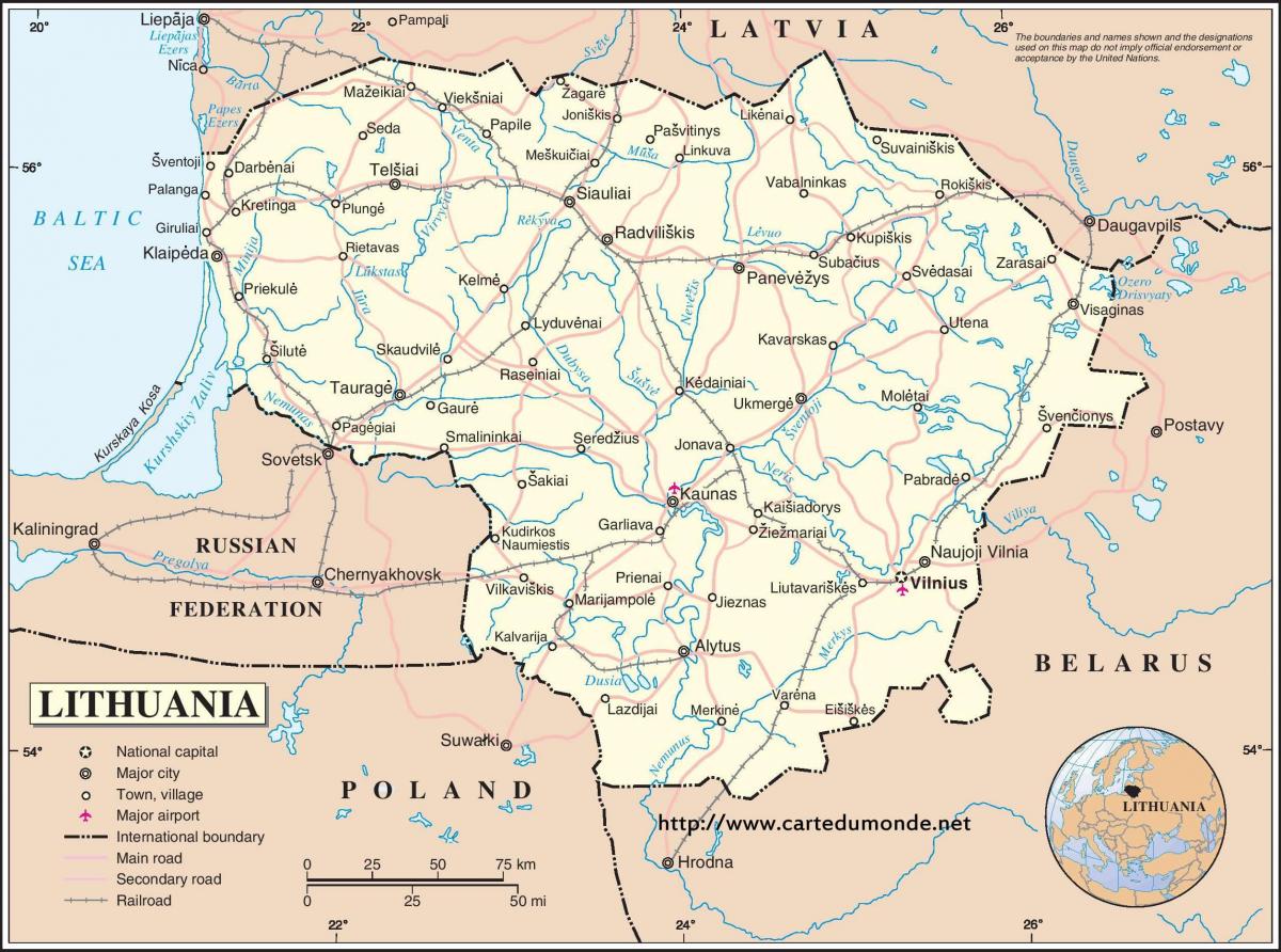 Karte Lietuvas valsts