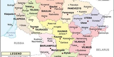 Karte Lietuva politisko